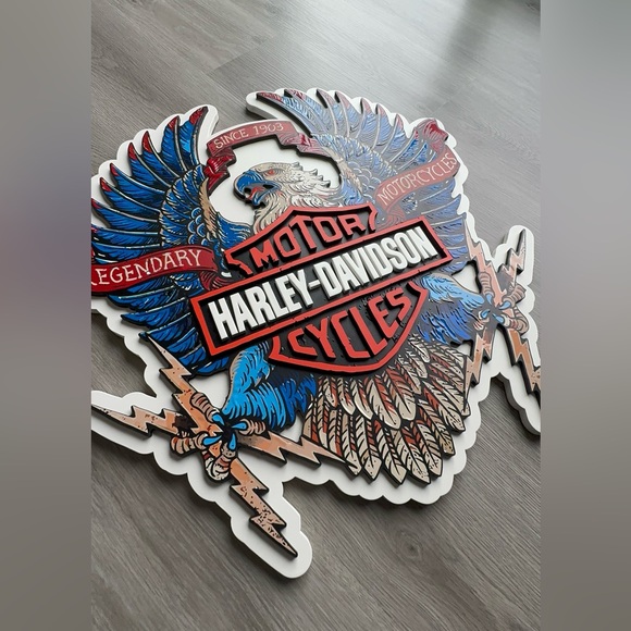 Harley Davidson Wood Wall Sign - Picture 2 of 8